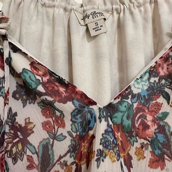 Lucky Brand | Boho Floral Hi Lo Strappy V Neck Maci Dress | S - Picture 4 of 5